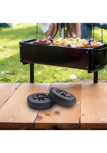 Besthome1 15cm Pp Malzeme Izgara Arabası Tekerlekleri - 2 Adet Boşluklu Hafif Fırça Teker, 4 Delikli Blower Modeli Renkli Çok Renkli