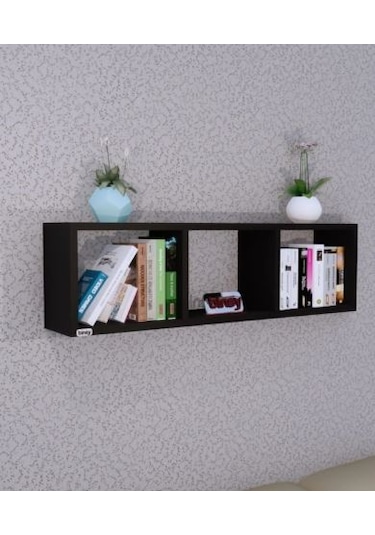 Raf Kitaplık Siyah Yatay Raf ,dekoratif Raf,aksesuar
