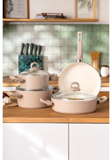 Emsan Crystal 7 Parça Tencere Seti Rosegold Rose Gold