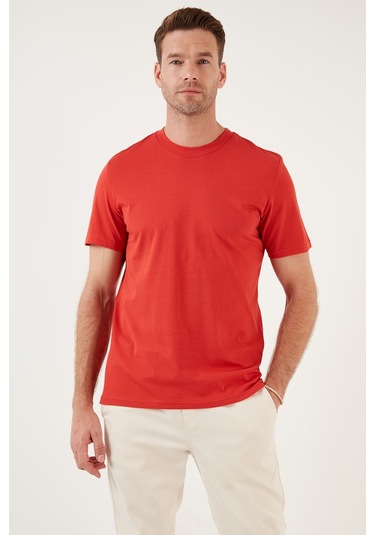 Buratti Pamuklu Regular Fit Bisiklet Yaka Basic Erkek T Shirt 59020201 Kırmızı