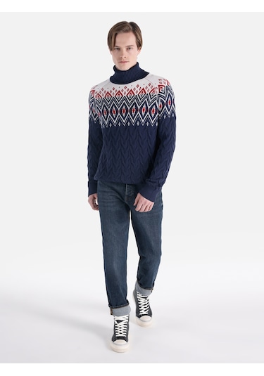 Colin's Colins Regular Fit Lacivert Erkek Kazak Cl1066425 Lacivert