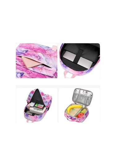 Net Edge 2 Adet Disney Lilo Stitch Çok Cepli Sırt Çantası Öğle Yemeği Çantası Keten Sırt Çantası Rahat Okul Çantası Cwbx6w Diğer