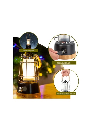 Kingcamp Echo Retro Kamp Lambası Çok Renkli