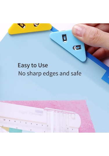 Yaleker Sj-01 Pet Kağıt Klembi, 40 Yaprak Kapasitesi, Siyah, 5 Adet/kutu, Üçgen Köşe Deseni Gümüş