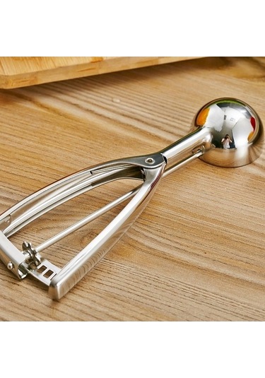 Dancemonkey Cbtx Paslanmaz Çelik Dondurma Kaşığı, 59mm Meyve Kaşığı Ekstra Gümüş