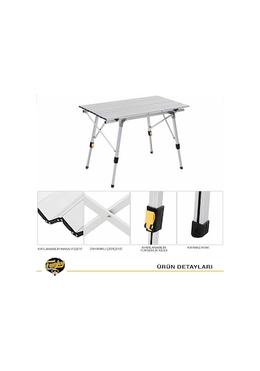 Funky Chairs Elite Alüminyum Teleskopik Ayaklı Kamp Piknik Masası