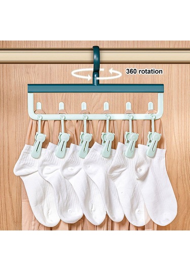 Ganzhoushop Elbise Askısı Döndürülebilir Kanca Askısı Yerden Tasarruf Sağlayan Çamaşır Kurutma Rafı Bedroomgreen Çok Renkli