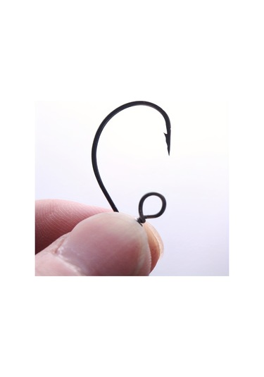 20 Parça Yumuşak Solucan Balıkçılık Kancası - Çift Delikli Dönerli Siyah Kanca