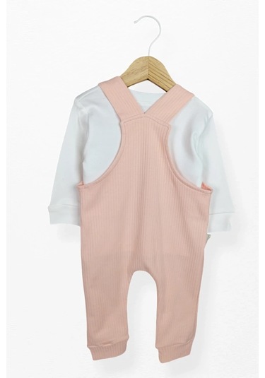 Kidskingdom Pembe Renk Kız Bebek & Çocuk Pamuklu 2 Parça Tulum Pembe