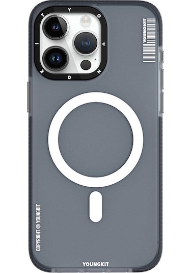 İphone 15 Pro Max Uyumlu Kılıf Magsafe Şarj Özellikli Youngkit Jiansha Serisi Kapak Siyah