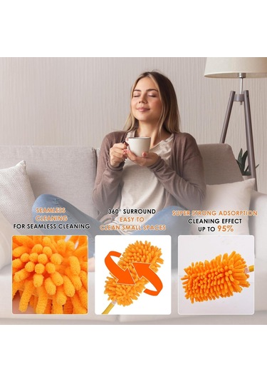 Xindoker Yeniden Kullanılabilir Mikrofiber Toz Alma Yedek Ucu Çoğu Koluyla Uyumlu, 4 Adet Set