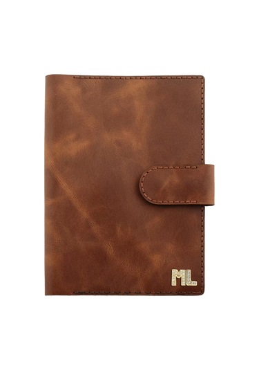 A5 Defter Ve Ajanda Kılıfı - %100 Rainbow Deri - Ko10001 - Kahverengi Kahverengi