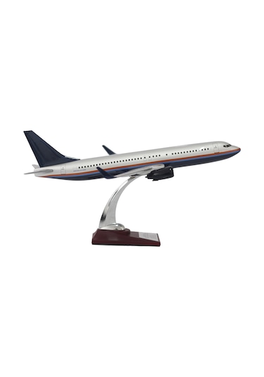 Zekupp Boeing 737-800 1/100 Gümüş Şeritli Model Uçak