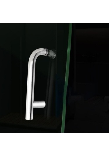 Pazly 2 Delikli 145mm Paslanmaz Duş Kapı Kolu, Dayanıklı, Kolay Kurulum, Şık, Krom Kaplama, 200mm Uzunluk