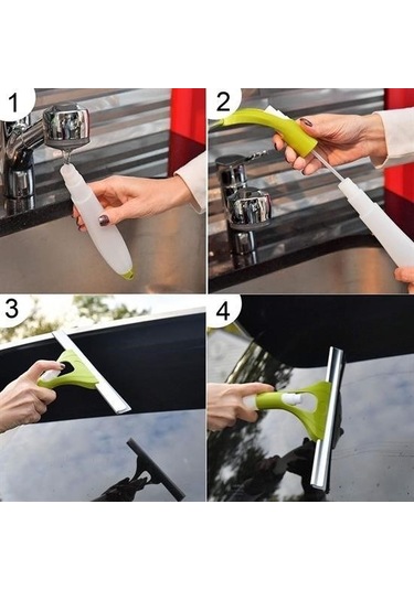 Ollevra Pratik Spreyli Cam Sil Pencere Ayna Tezgah Duşakabin Temizleyici Püskürtmeli Silme Aparatı Çok Renkli