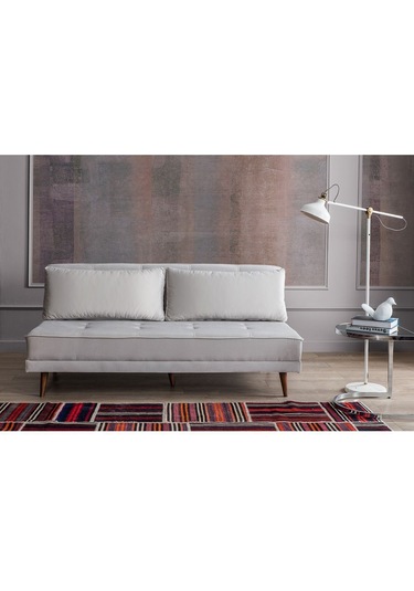 Retro Kolsuz Yataklı Kanepe Krem Krem