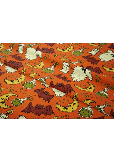 Happy Halloween Turuncu Zeminli Yarasalı, Hayalet