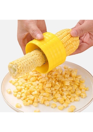Gateesat Sarı Paslanmaz Çelik Mısır Ayıklayıcı - Ergonomik Mutfak Aleti, Pratik Mısır Temizleyici Sarı