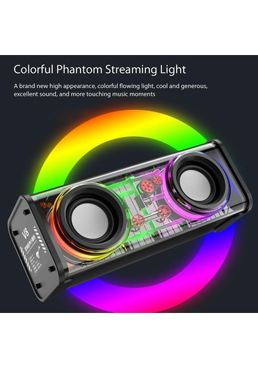 Vaorlo 10w Şeffaf Mecha Kablosuz Bluetooth Hoparlör Ses Işığı Ritim Subwoofer Tws Stereo Cyberpunk Müzik Merkezi Eller Serbest Arama