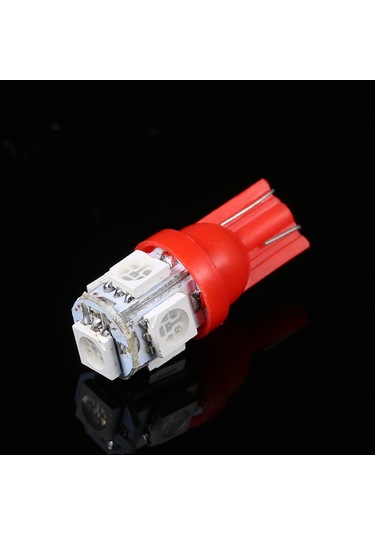 Padalink T10 Taban 12v 1w 5 Led Araba Lambası, Kırmızı Işık, 10 Adet Paket - Yüksek Parlaklık Ve Uzun Ömürlü
