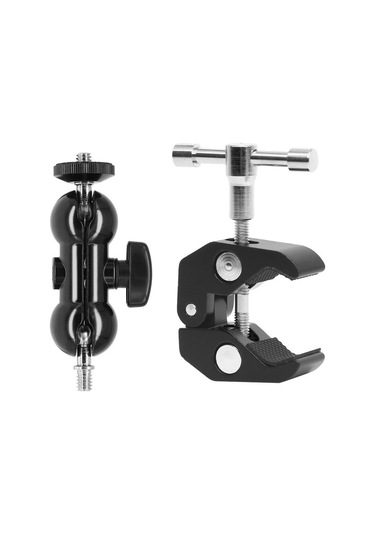 Ayex Dual Ball Heads Magic Arm + Super Crab Clamp Kelepçe
