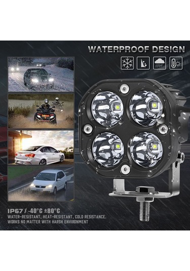 Vkemall 3 İnç Suv Kamyon Araç Işığı - 40w 4000lm Led Fener, Ip67 Su Geçirmez, Beyaz Işık Tekli Paket