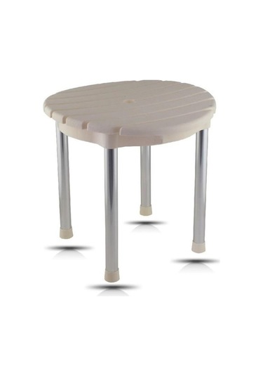 Çelik Ayna Alüminyum Ayaklı Paslanmaz Yuvarlak Tabure 909