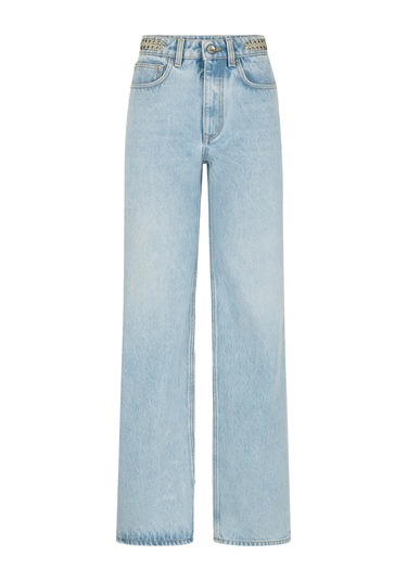 Rabanne Şık Baggy Denim Pantolon Light Blue