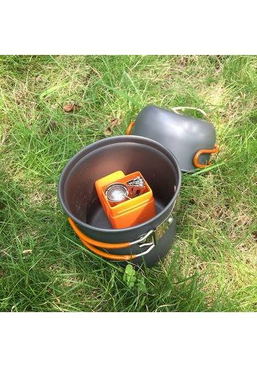 Yaozixa Tomshoo Kamp Çamaşırı Seti: Isıtma Tüpü, Alüminyum Tencere Ve Tava, Çelik Bıçak-kaşık-kürek, 1-2 Kişilik, Hafif Ve Taşınabilir Çok Renkli