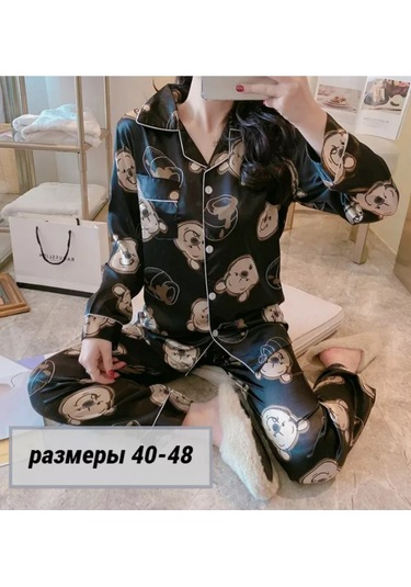 Rında Mood Gençler İçin Kore Tarzı Y2k Pijama 209757687 Siyah