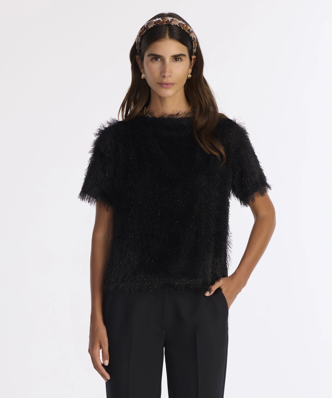 Yargıcı Kayık Yaka Kısa Kollu Bluz 25kkbl6003x 001 Siyah