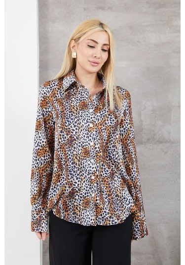 Dparis Leopar Desenli Gömlek