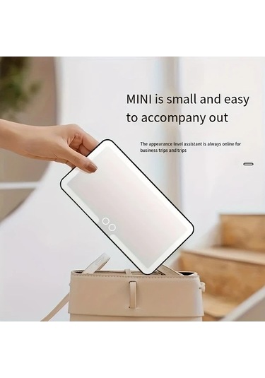 Fastbuy Dream011 Beyaz Çift Düğmeli 1 Karat Led Işıklı Araç Aynası, 3 Modlu Aydınlatma, Dokunmatik Beyaz Beyaz