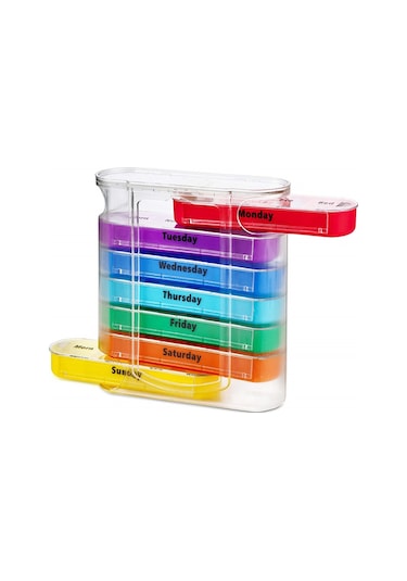 Geeksen Hap Kutusu Üreticiler 1688 Adet Tavsiye Edilen 28 Bölmeli Taşınabilir Çekmece Nem Geçirmez 28 Bölmeli Taşınabilir İlaç Kutusu Beyaz Şeffaf