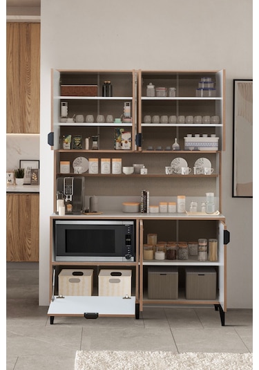 Sarmobi Arden 7 Kapaklı Kahve Köşesi , Çok Amaçlı Dolap Beyaz