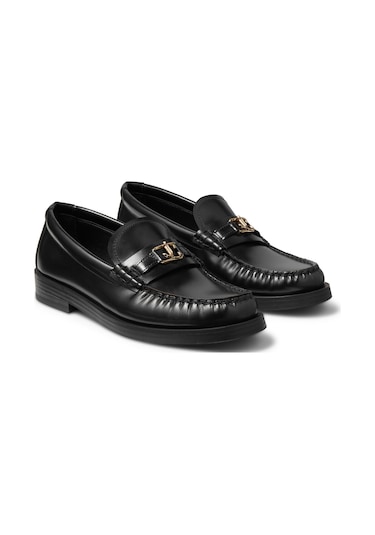 Jimmy Choo Addie Deri Loafer Ayakkabılar Siyah