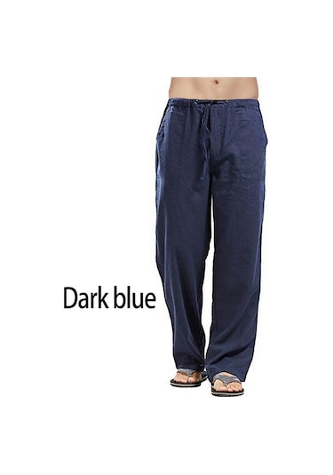 Erkek Nature Pamuk Keten Pantolon Yaz Pantolon 5xl Rahat Erkek Düz Elastik Bel Düz Bol Pantolon Koyu Mavi Erkek Nature Pamuk Keten Pantolon Yaz Pantolon 5xl Rahat Erkek Düz Elastik Bel Düz Bol Pantolon Koyu Mavi