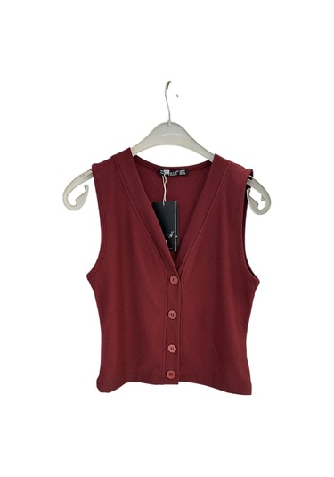 1041 Yelekli Pantolon Takım Bordo