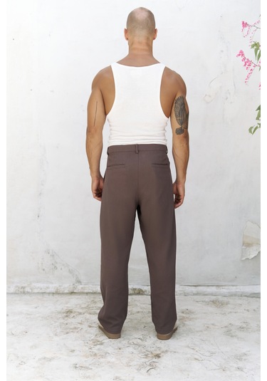 Mai Collection Ayyubay Kahve Pileli Erkek Pantolon Kahverengi