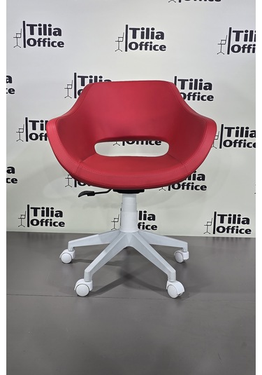 Monaco Çalışma Kesim Çocuk Koltuğu Beyaz Ayak Kırmızı