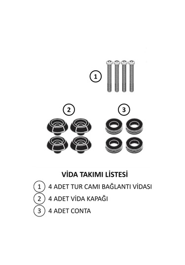 ABV Yamaha N-Max El Korumalı Füme Tur Camı 73.5 x 58 CM (21-25) + Vida Takımı