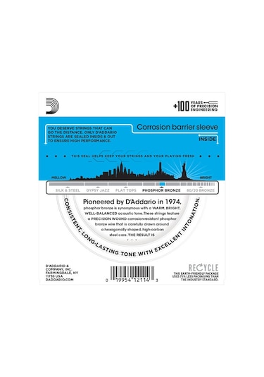 D'Addario EJ16 Phosphor Bronze, Light, 12-53 012-053 Takım Tel Ak