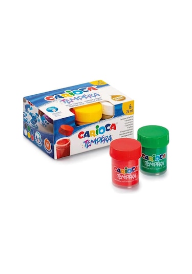 Carioca Tempera Fırçalı Suluboya Süper Yıkanabilir 6x25 Ml 6 Renk Karışık
