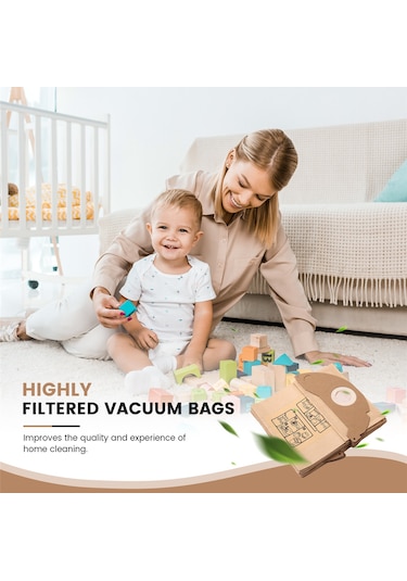 Leasetake 10 Adet Vakum Filtresi Toz Torbası Toplama Çöp Torbası 6.904-322.0 Karcher A2004 Wd2 Elektrikli Süpürge Parçaları İçin Vakum Torbaları