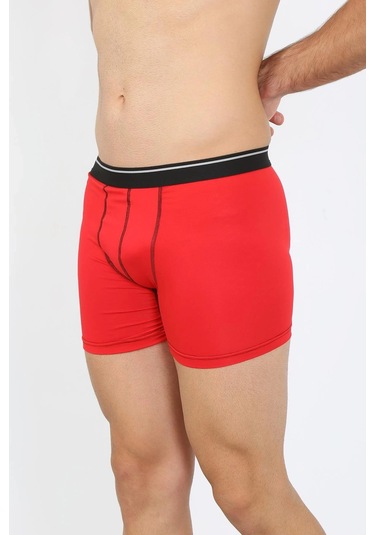 Giyim Erkek Pamuk Likralı Boxer Kırmızı Kırmızı