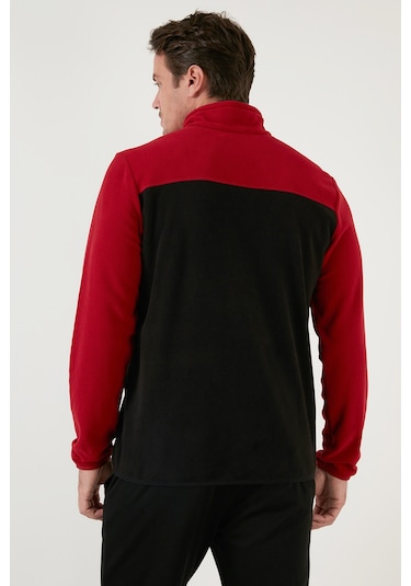 Buratti Regular Fit Anti-Pilling Tüylenme Yapmayan Dik Yaka Şardonlu 2'Li Paket Erkek Polar 5906016S2 Bordo-Siyah