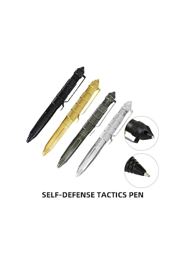 Xiyyadms Aviasyon Alüminyum 15cm Siyah/gümüş/altın Edc Taktik Savunma Kalemi, Pencere Kırma, İmza Ve Çok Fonksiyonlu Dış Mekan Kurtarma Aleti Gümüş