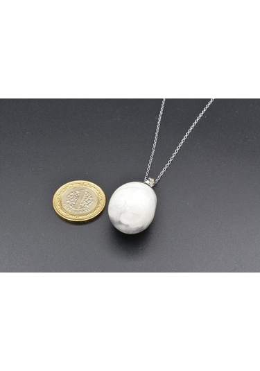 Hakiki Doğal Havlit Kolye Ucu 006 Gri