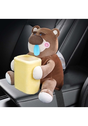 Createtech Yumuşak Peluş Çöp Kovası Ayı Desenli Oturma Kutusu Homyl Diğer