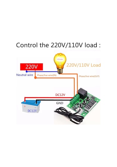 W1209 Termostat Dijital Röleli Sıcaklık Kontrol Kartı